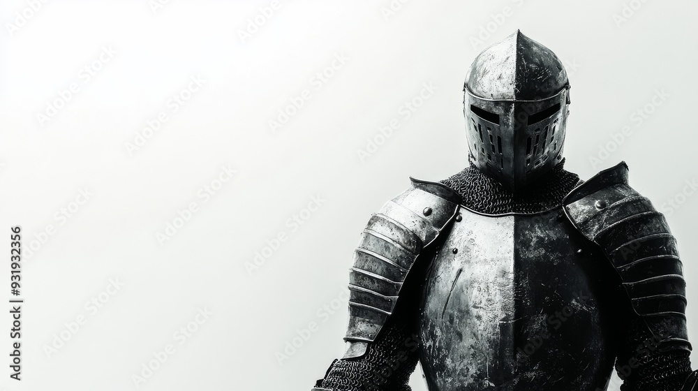 A medieval knight in armour isolated on a transparent background A medieval knight in armour isolated on a transparent background