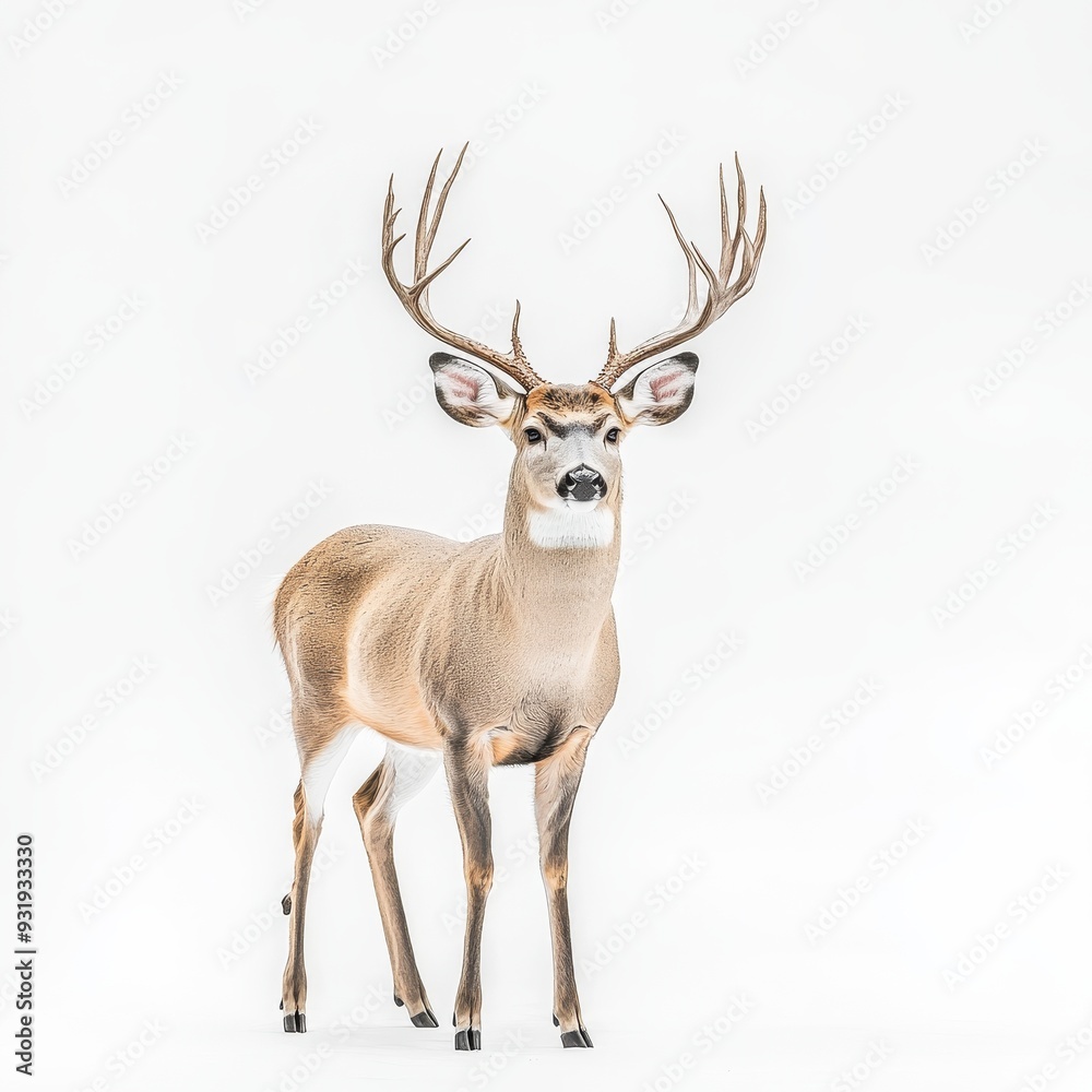 Obraz premium Deer standing on a white background with a transparent background