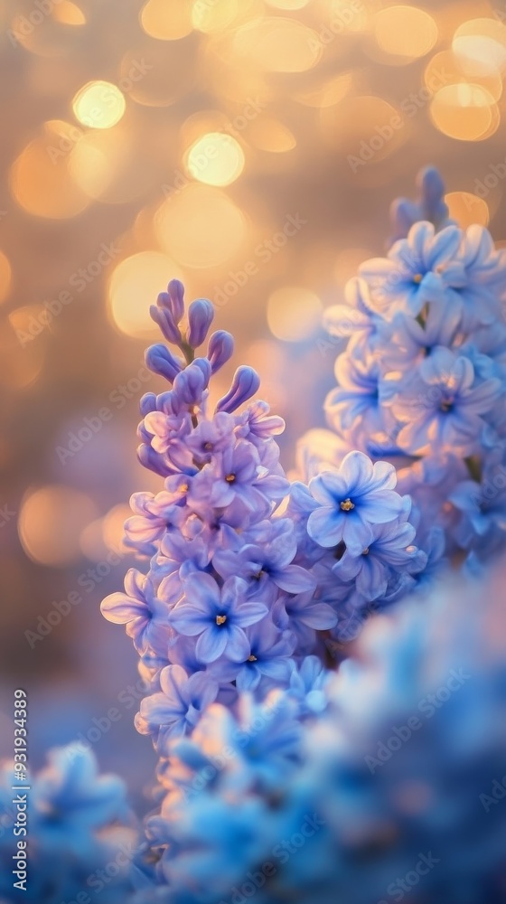 Close-up of purple lilac flowers with Close-up of purple lilac flowers with