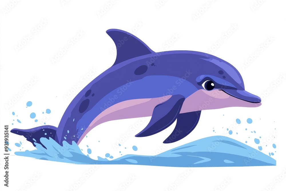 Cartoon Dolphin Jumping Out of Water Cartoon Dolphin Jumping Out of Water