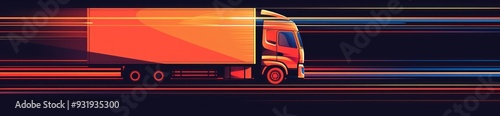 Fast Delivery Truck on Highway