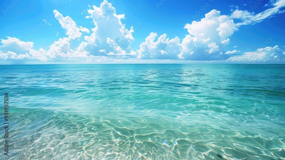 Blue green beautiful sea under blue open sky natural picture Blue green beautiful sea under blue open sky natural picture