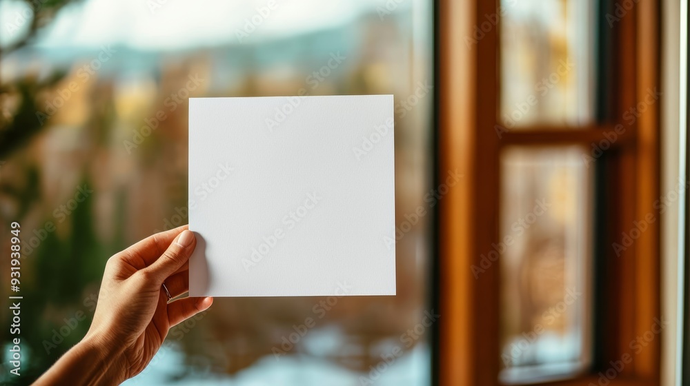 Blank paper sheet held by a single magnet on a clean fridge door, waiting for notes or reminders