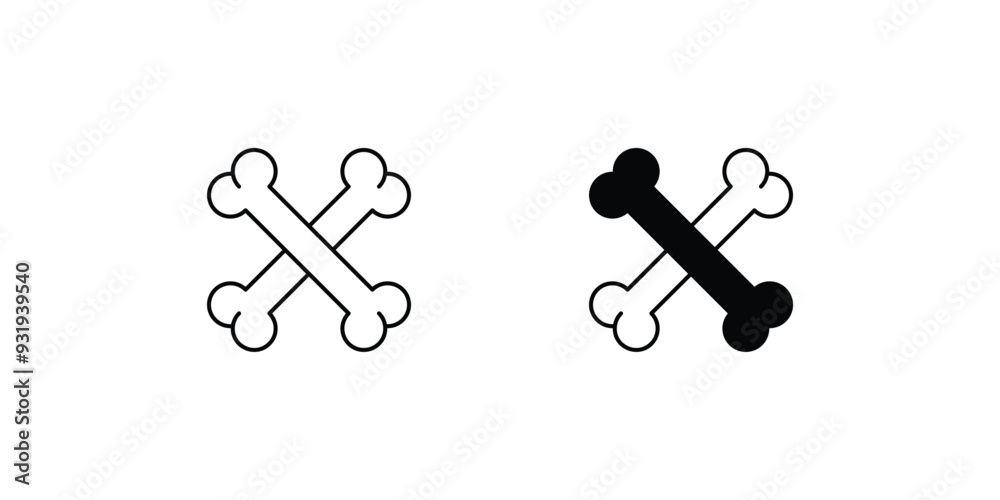 bones set icon with white background vector stock illustration bones set icon with white background vector stock illustration