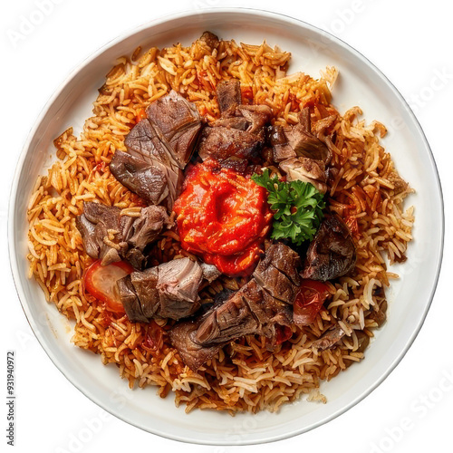 A plate of Kabsa. Arab Food  photo