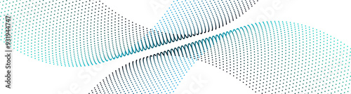 Abstract dot wave line with moving particles on white background . Digital cyberspace, Big data analytics, 3d rendering, machine learning, and predictive analytics.