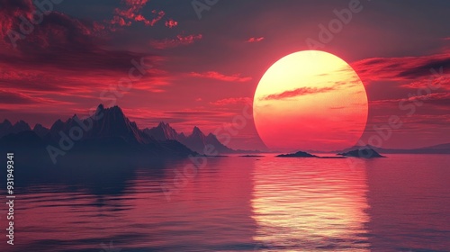 Breathtaking landscape at the sunset