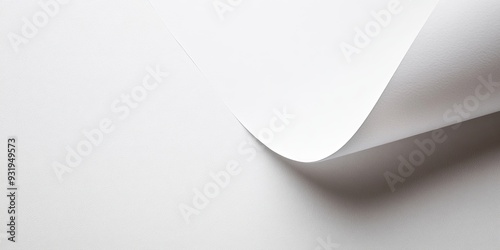 Curved White Paper: A minimalist abstract image featuring a crisp white paper sheet with a subtle curve, offering a clean and modern aesthetic. 