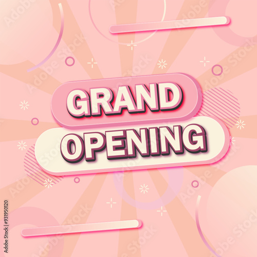 Grand opening speech bubble banner for business marketing social media post template for promotion design and advertising vector illustration