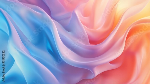 Abstract wavy silk background. Colorful twisted shapes in motion. Generative Ai