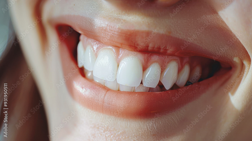 Fototapeta premium Radiant Snow-White Smile showcasing Perfect Teeth Dental Care and Healthcare Concept