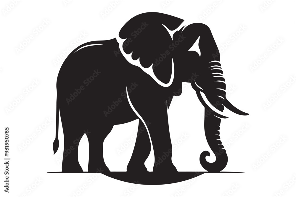 Obraz premium Elephant vector silhouette