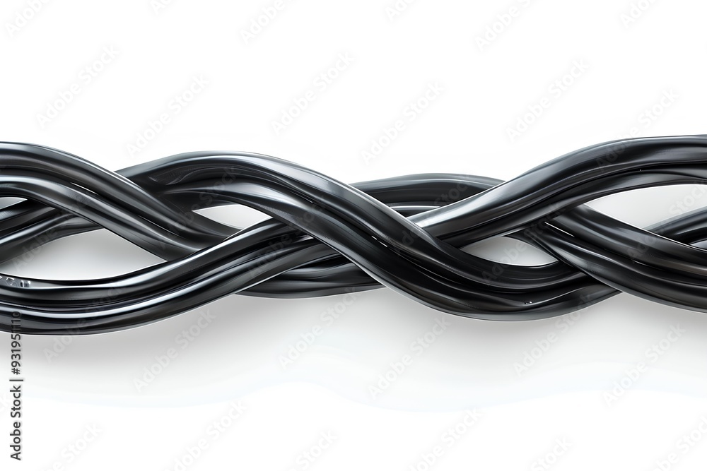 A close up of a black object on a white surface