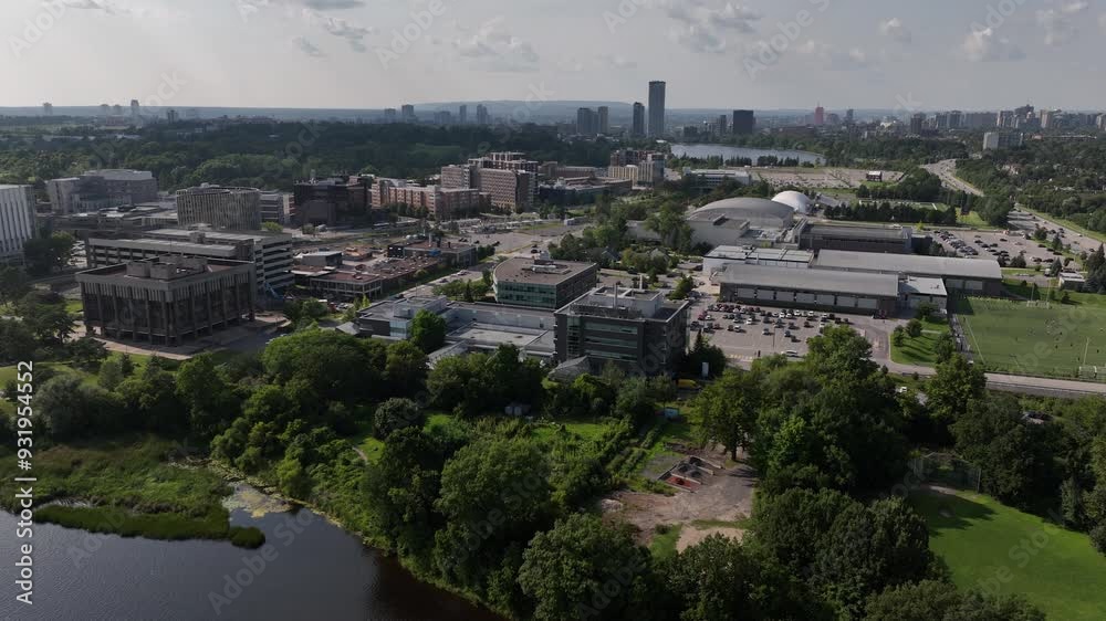 Static establishing shot of Carleton University Ottawa Aerial