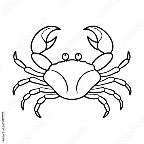 Download line art of a crab silhouette vector illustration SVG & PNG File