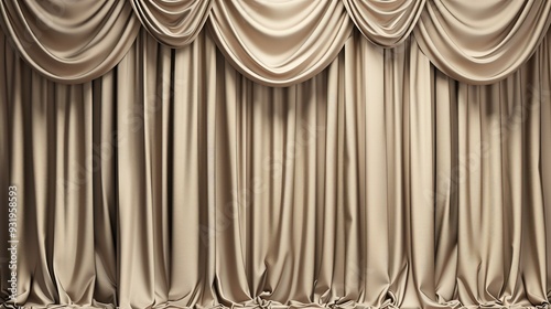 Wallpaper Mural Beautiful theater curtains in beige color Torontodigital.ca