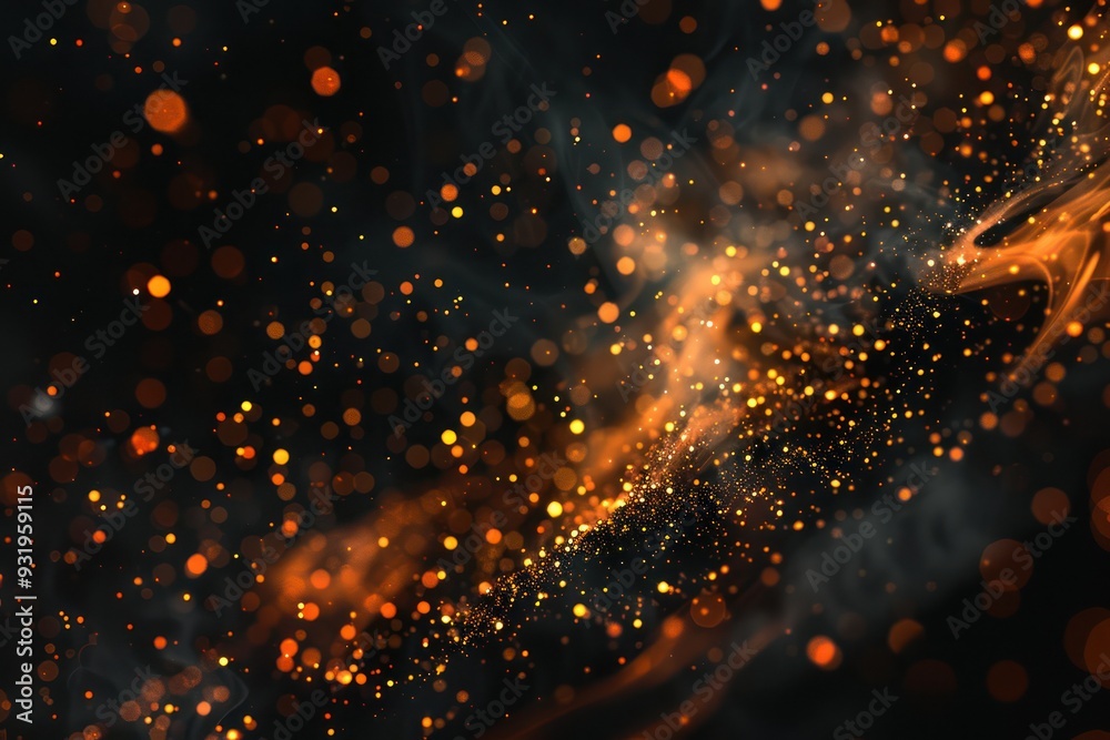 Obraz premium Abstract Fire Sparkles and Smoke