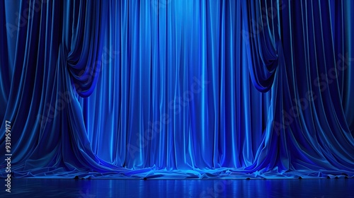 Beautiful theater curtains cobalt colors