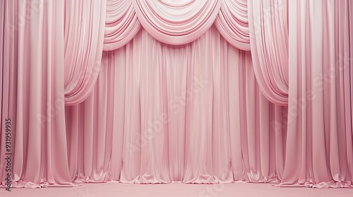 Beautiful theater curtains soft pink colors