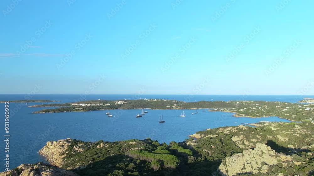 4K Drone shot of an Italian Gulf with Sailboats 4K Drone shot of an Italian Gulf with Sailboats
