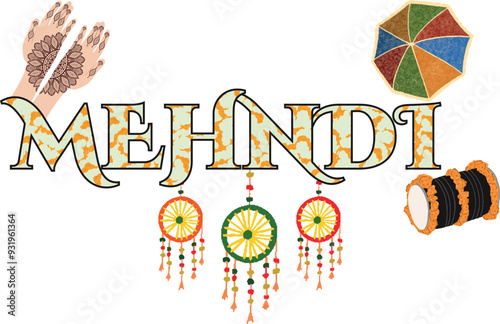 mehndi hindu Wedding Sign Welcome Board containing marriage decoratives