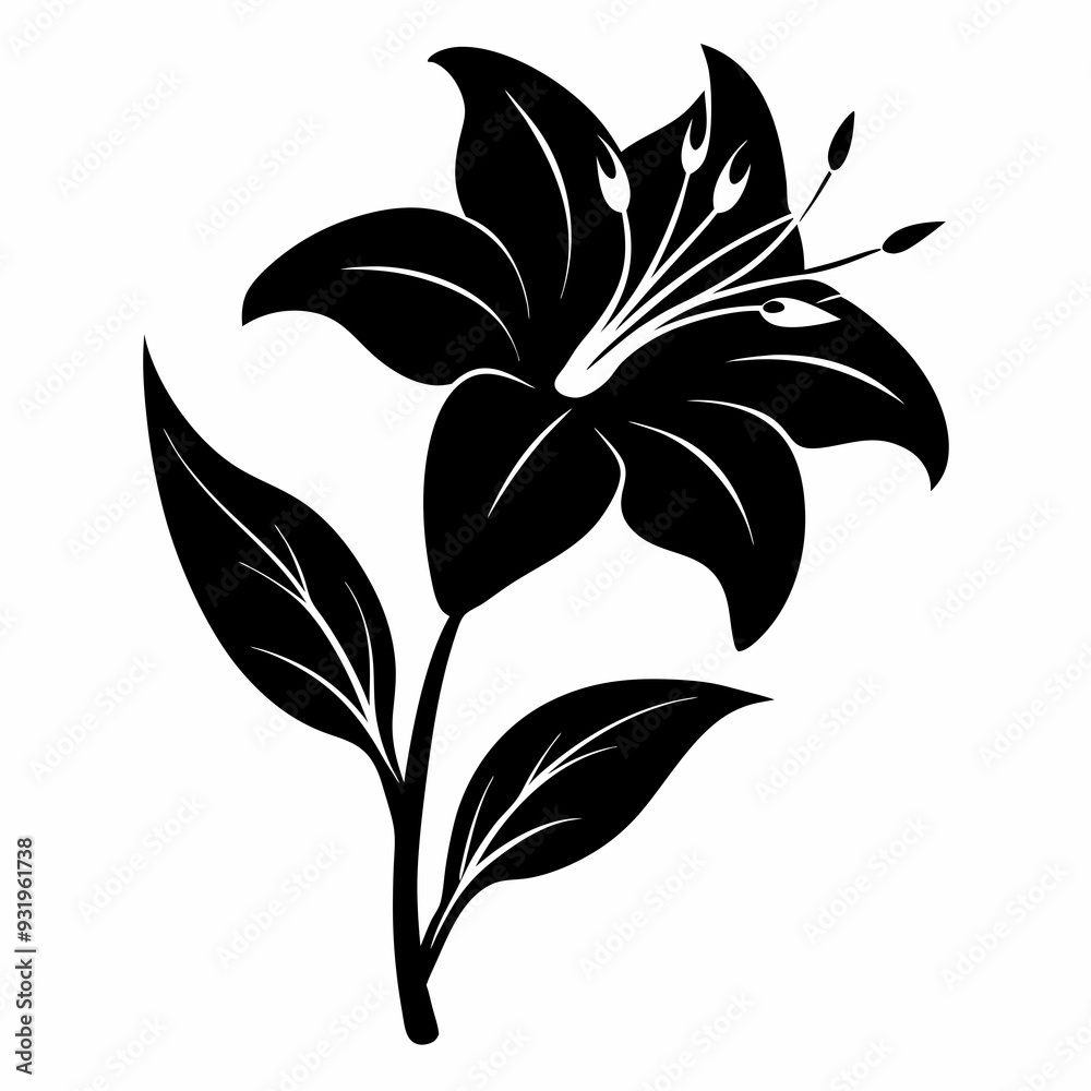 Daylily Black silhouette