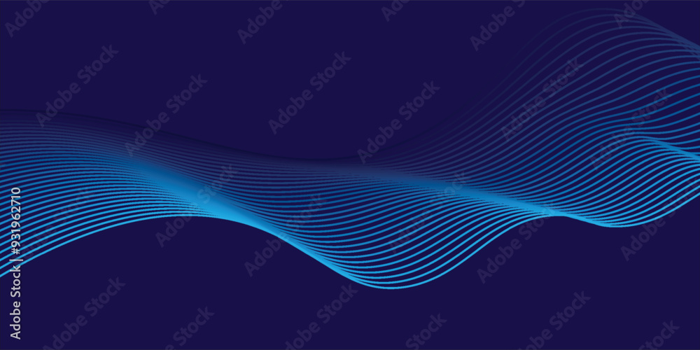 Abstract glowing wave lines on dark blue background. Dynamic wave pattern. Modern flowing wavy lines. Futuristic technology concept. Abstract glowing wave lines on dark blue background. Dynamic wave pattern. Modern flowing wavy lines. Futuristic technology concept.