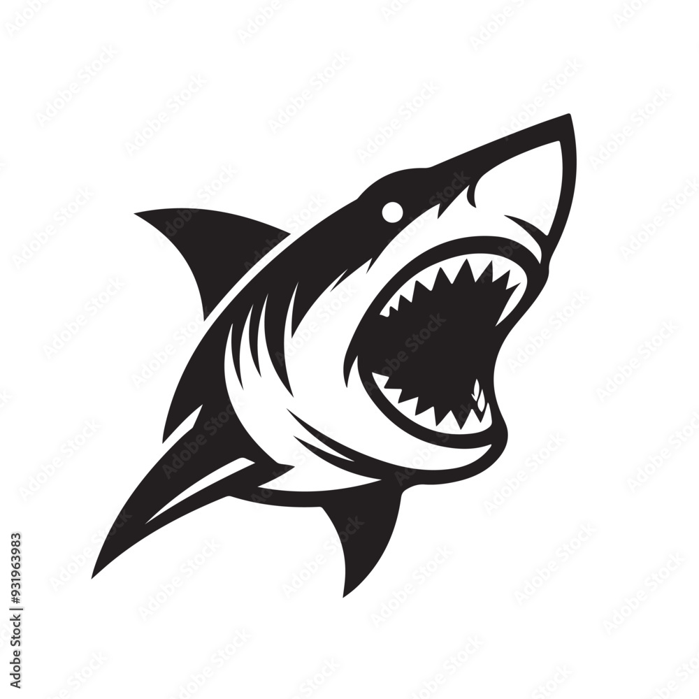 illustration of a shark , isolated on white background illustration of a shark , isolated on white background