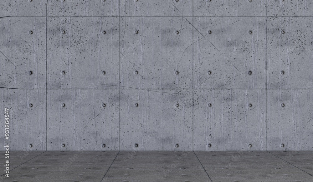 Industrial room interior, cement wall and floor background, steel wall, 3d illustration. Industrial room interior, cement wall and floor background, steel wall, 3d illustration.