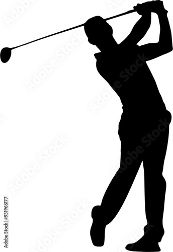 silhouette of golfer