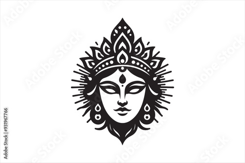 Goddess  Durga  vector art illustration photo