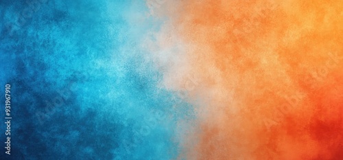 Colorful gradient background with a grainy texture, in shades of blue and orange.