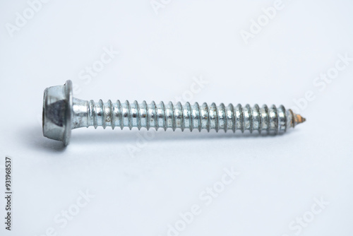 close up of screw isolated