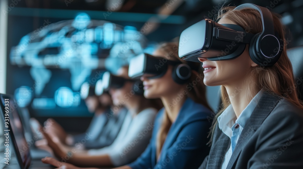 High-Tech Virtual Business Meeting