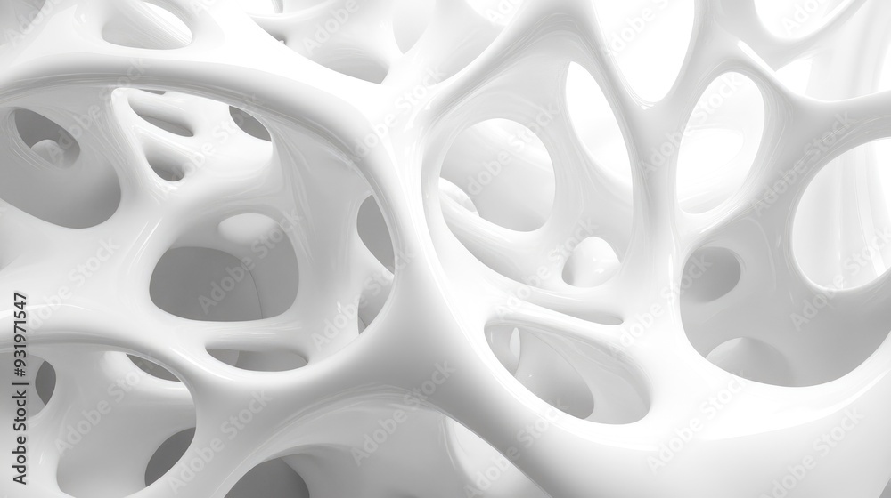 3D rendering of abstract white geometric forms 3D rendering of abstract white geometric forms