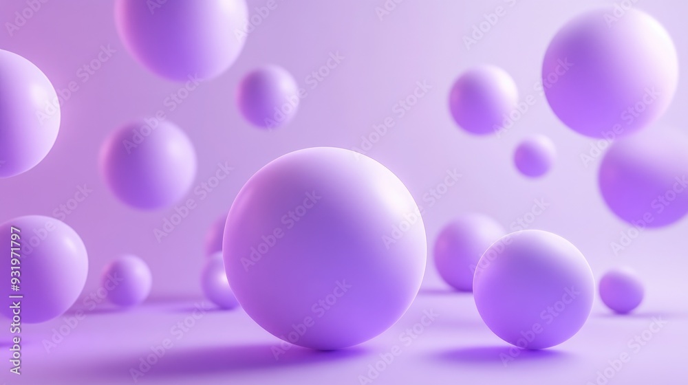 3D rendering of soft purple spheres 3D rendering of soft purple spheres