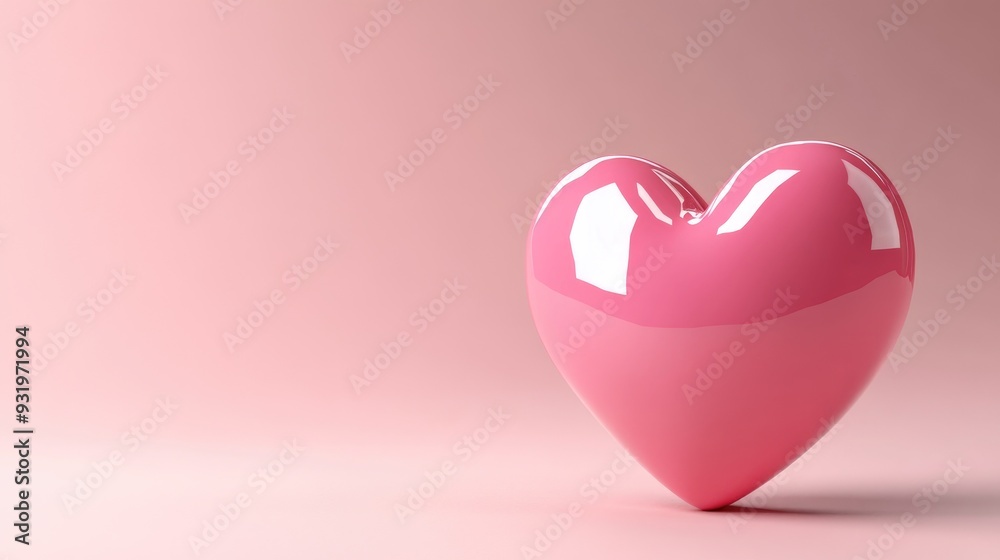 3D stylized illustration of a pink heart for Valentine s Day 3D stylized illustration of a pink heart for Valentine s Day