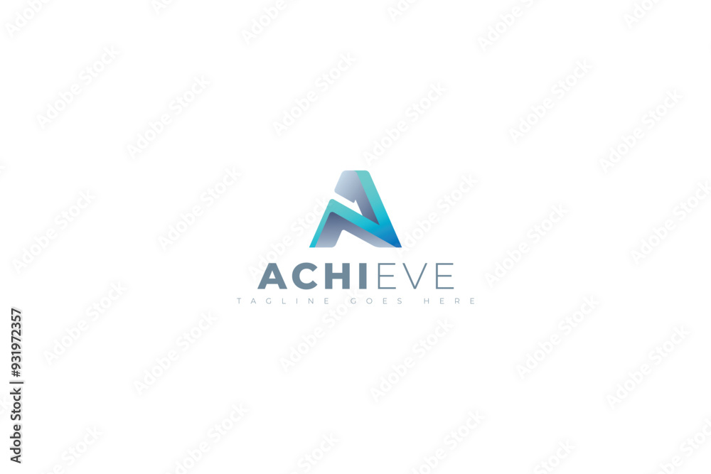 A letter 3d vector blue colour gradient unique logo A letter 3d vector blue colour gradient unique logo