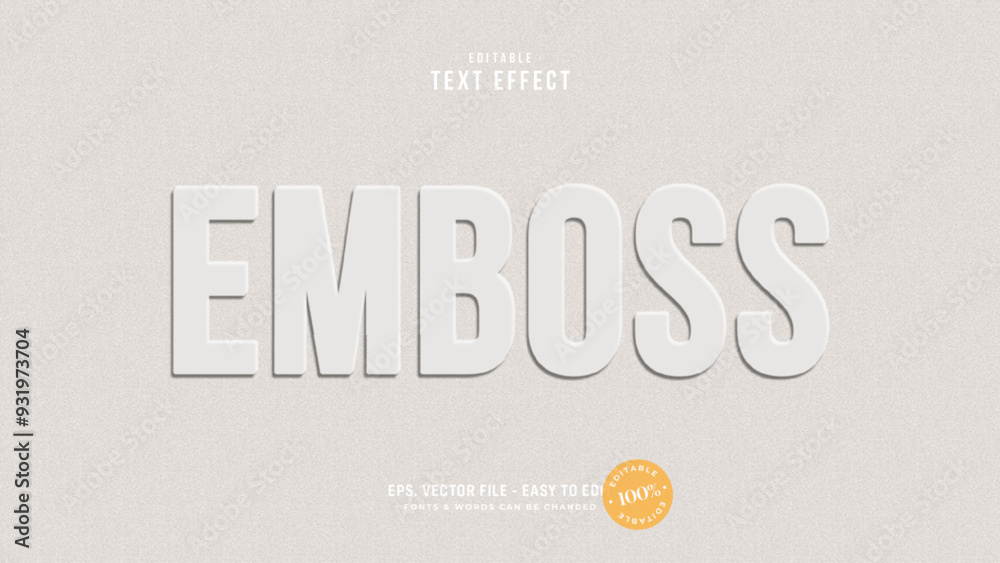 Embossed paper editable text effect
