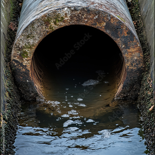 Sewerage pipe with dirty water