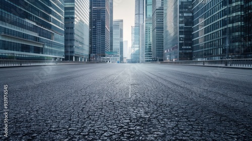 Empty Road in Cityscape