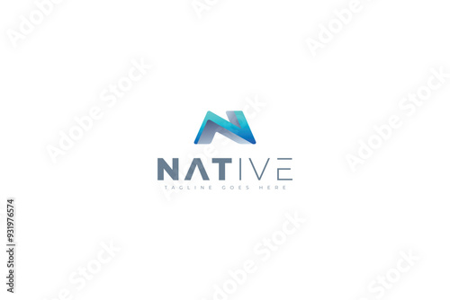 Free Download Letter n blue colour 3d creative logo - GFXLoad