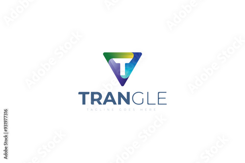 Free Download  letter T triangle logo design template - GFXLoad
