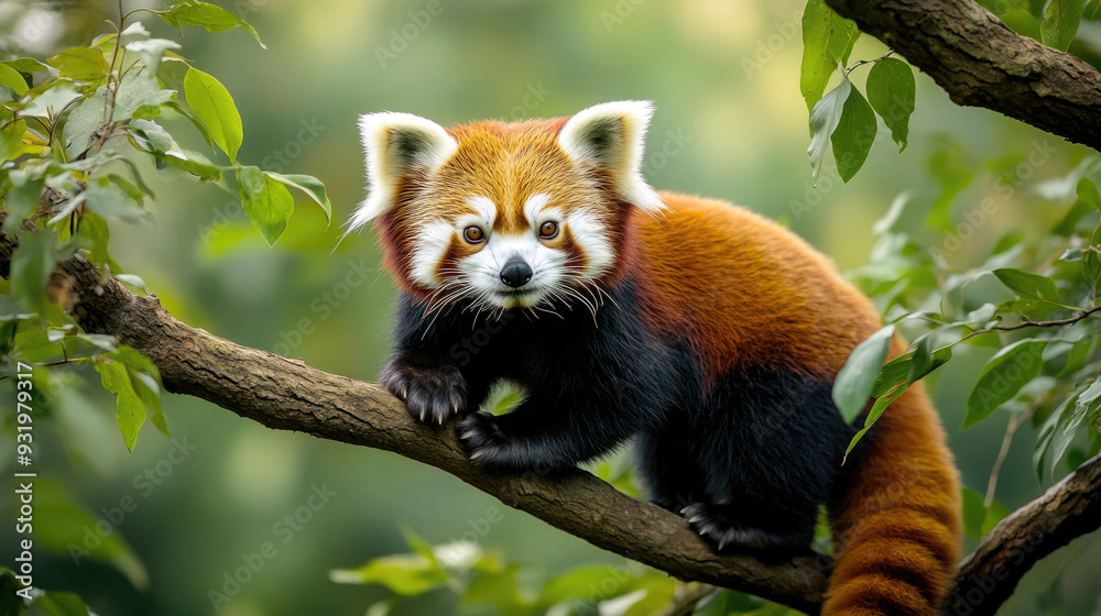 Obraz premium A red panda in its natural habitat.