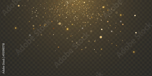 Christmas background. Powder PNG. Magic shining dust. Fine, shiny dust bokeh particles fall off slightly. Fantastic shimmer effect.