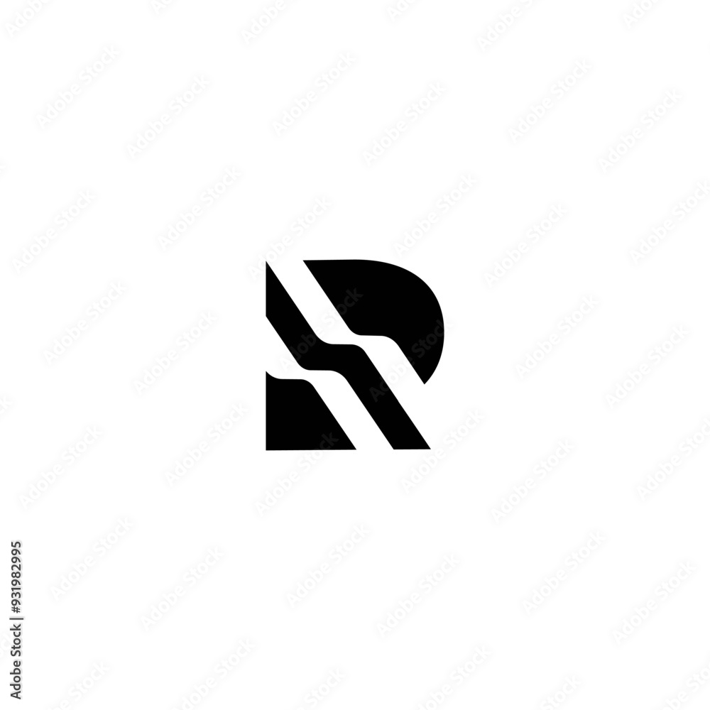 initial Letter R Logo, Flat Vector Logo Design Template simple abstract black color. initial Letter R Logo, Flat Vector Logo Design Template simple abstract black color.