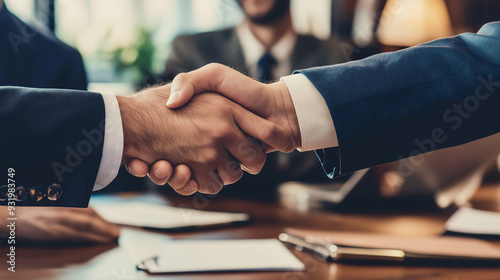 Businessmen Shaking Hands in a Successful Meeting