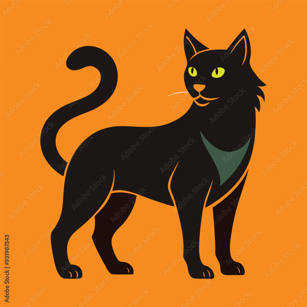 Halloween Cat Silhouette Vector Illustration Halloween Cat Silhouette Vector Illustration