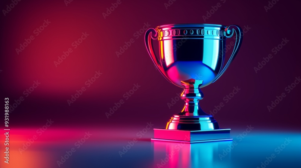 A stylized 3D illustration of a trophy with a sleek and modern design, perfect for sports branding and advertising. A stylized 3D illustration of a trophy with a sleek and modern design, perfect for sports branding and advertising.