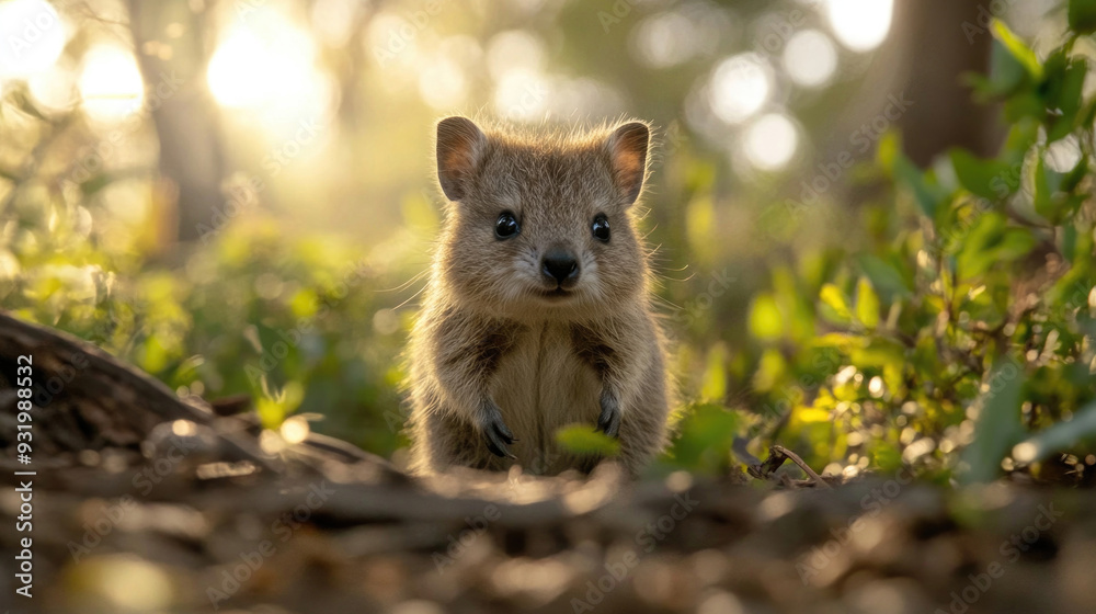 Obraz premium A curious little quokka exploring its surroundings.